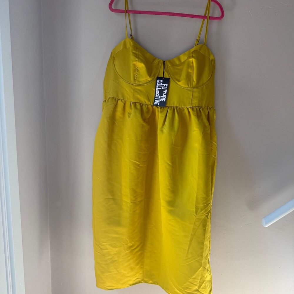 Chartreuse Satin Midi Dress | future collective